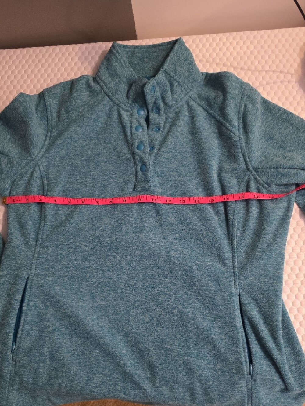 Duluth Trading Co Teal Heather Snap-Front Pullover Sz L - Picture 4 of 4